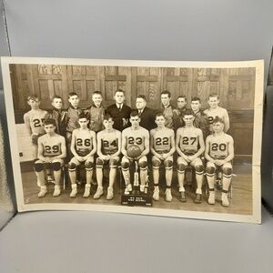 1937 1938 McBain High School Basketball Team Photo 11x7 Vintage